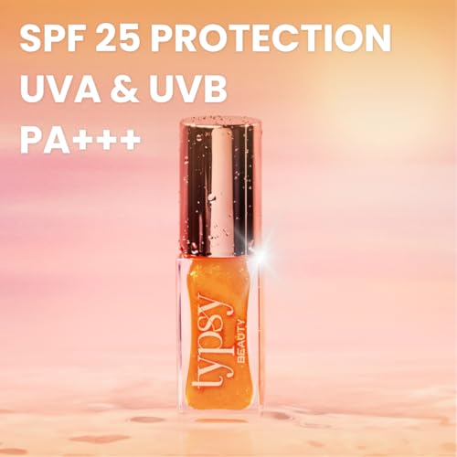 Image of Typsy Beauty Hi Honey! SPF 25 Lip Oil| 7ml|Gloss like shine Enriched with Mirsalehi Honey & Vitamin E,PA+++ High UVA Protection |Zero Taste| Protects chapped lips with Metal Cooling Applicator