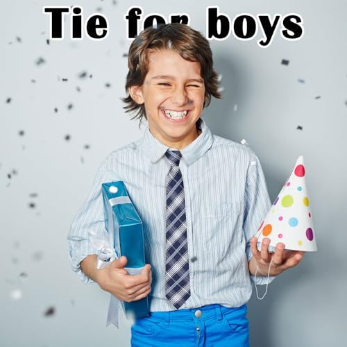Boys Tie 4 packs Kids Tie, Ties for Boys Pre Tied Boys Zipper Tie for School Casual Graduation3