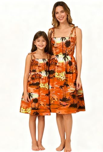 Image of SANGTREE Family Matching Hawaiian Outfits , Casual Beach Travel Clothes ,Vacation Clothing Set for Women & Men & Girls & Boys