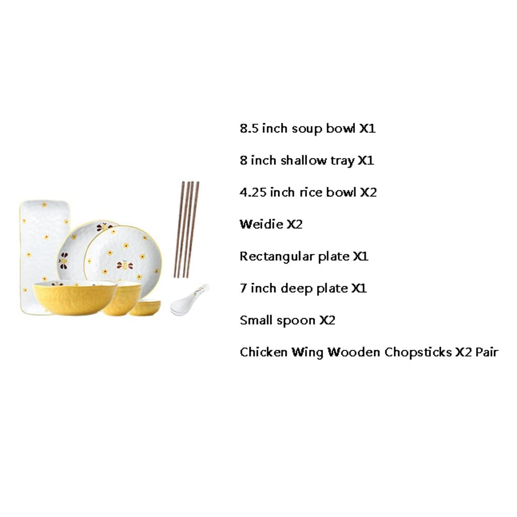 Set da tavola creativo in ceramica con cartoni animati, set da tavola per la casa, piatto, ciotola, tazza, piatti, set di scodelle per riso, zuppa e bacchette, set da pranzo per feste (set :