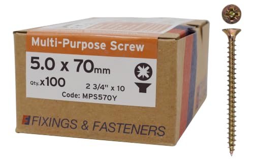 ForgeFix Vis Multi-Usage Filetage Simple 5.0 x 70mm 100