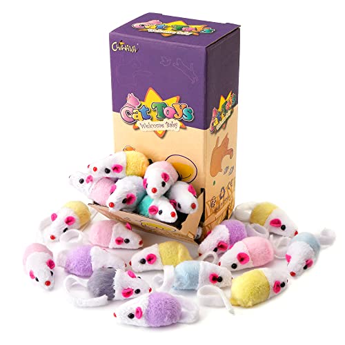 Chiwava 36 Pack 1.8 Inch Small Interactive Cat Toys Mice With Catnip Rattle Sound Mouse For Indoor Cats Kitten Play #TOP2