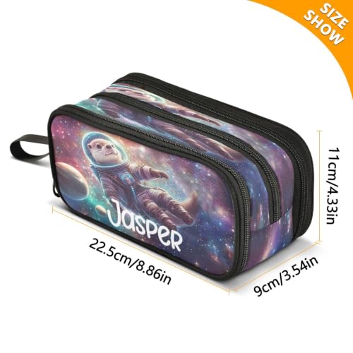 Image of ALAZA Custom Otter Astronaut Large Pencil Case Personalized Name Pen Pouch