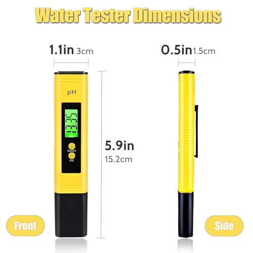 PH Messgerät, PH Meter mit LCD Anzeige, pH Tester Digital Wasserqualität Tester für Aquarium, Pools, Trinkwasser, Schwimmbad Wassertester