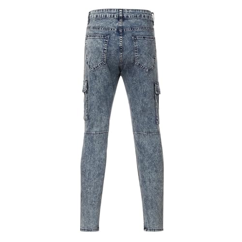 Jeans homme extensible denim déchiré avec poche style décontracté