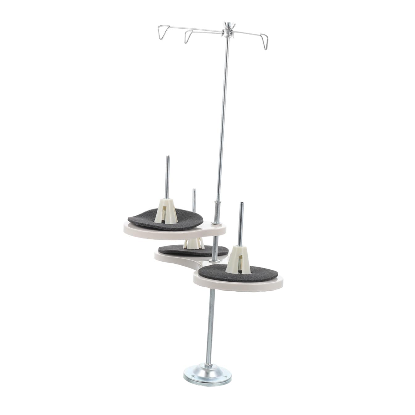PACKOVE Support de Bobines Réglable pour Machine à Coudre – Porte-Fils Conique 3 Bobines en Fer Robuste Base Lestée Stable – Fournitures de Broderie et Quilting Adaptées aux Ateliers