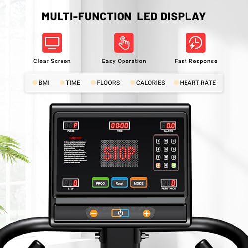 Image of JELENS Stair Stepper Machine with LED Screen, 550 LBS Commercial Grade Stairmaster Machine, Stair Climber with 15 Resistance Levels, 24-163 Steps /Minute