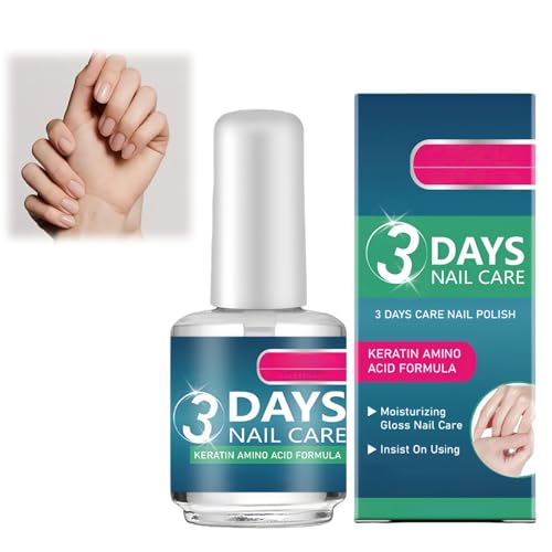 3 Days Nail Care Oil with Keratin & Amino Acid Moisturizing for Dry Nails Cuticle Repair Serum Weak & Brittle Nails Strengthen & Hydrate Nail with Long-Lasting Shine Cuticle Oil Nourishing Oils