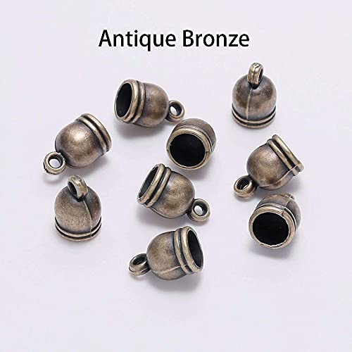 Image of Diy Crafts 15817 End Tip Tassel Caps Beads Cap End Cap Bead Looms for Jewelry Making Findings Diy Handmade Accessories Supplies, 8 X 13mm (Multicolor)