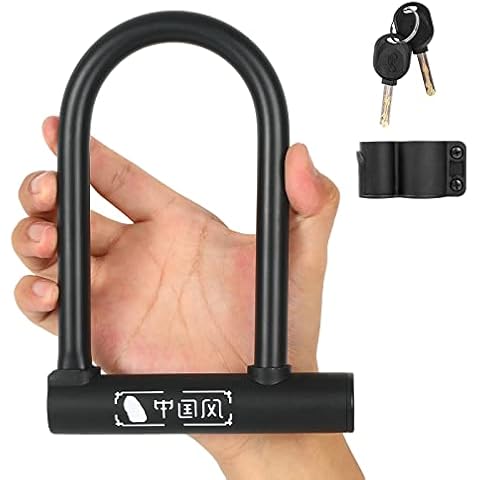 Fahrrad Bügelschloss D-Schloss mit 2 Schlüsseln, Heavy Duty Hohe Sicherheit Anti-Diebstahl U-Schloss, PVC Wasserdicht Rostfrei Fahrrad U-förmiges Schloss Cover
