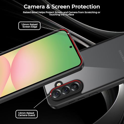 Image of A rtistque Clear Hard Armor Transparent Cover Case for Samsung Galaxy A56 5G | Anti-Drop Shockproof | TPU Edge | Stylish Design | Camera Protection | Samsung A56 Back Cover - Black