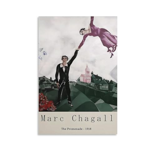マルク・シャガール ポスター タペストリー アートパネル キャンバス 壁アート モダン部屋飾り 版画 壁の絵 インテリア ホームアートワーク16x24inch(40x60cm)