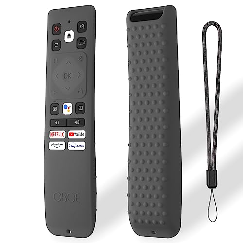 Image of Oboe Silicone TV Remote Cover Compatible With Acer AR2851 I /H /W /XL Series Remote - Protective Case With Loop (Dark Grey) [Remote NOT Included]