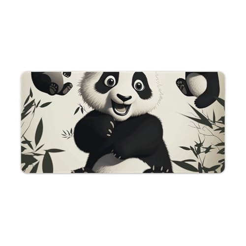 Tapis de souris de grande taille avec motif panda pour ordinateur