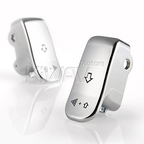 KiWAV Turn Signal Switch Extension Cap Chrome (ABS) for Most compatible for Harley-Davidson