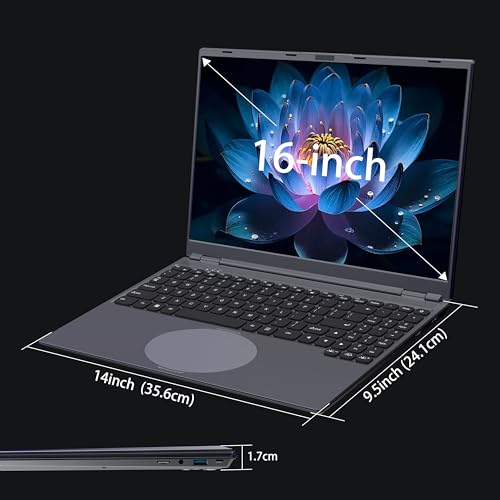 Image of 16 inch Touchscreen Laptop, i3-8109U, 16GB RAM, SSD, RGB Backlit Keyboard, Face & Fingerprint Recognition, 180 Degree Opening and Closing, Win 11 (16GB RAM | 1024GB SSD)