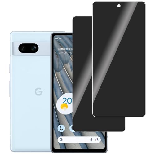LERINNA 2 Stück für Panzerglas Privatbildschirm für Google Pixel 7a Anti-Spy 9H Härte temperglas Anti-Kratzen Sichtschutz Schutzfolie für Google Pixel 7a