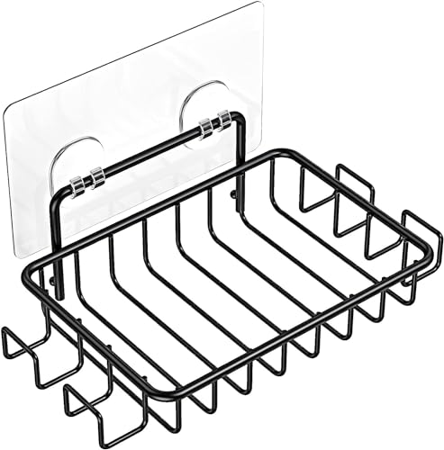 Reviews de Jabonera para Regadera favoritos de las personas. 48 Timotech Jabonera para Pared de Baño con 4 Ganchos, Jabonera Autoadhesiva de Acero Inoxidable para Regadera, Sin Taladrar, Soporte de Jabón para Baño (Negro)