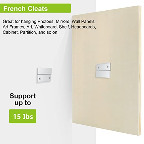 FVIEXE 20PCS 2 Inch French Cleat Hanger, Heavy Duty Metal Picture Hanger Z Bar Hanger, Interlocking Aluminum Z Clips for Hanging Picture Ledges Mirrors Headboard Wall Mounting Brackets Hardware Kit
