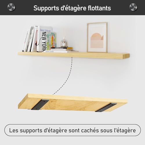 Support etagere murale 30 cm MLOQI équerres en métal robuste pour étagères