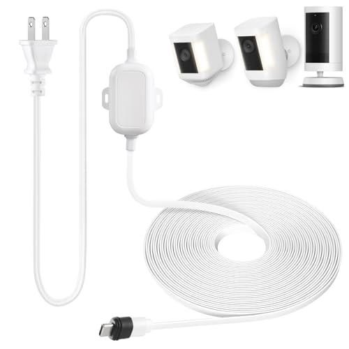 ALERTCAM Weatherproof Power Cord for Spotlight Cam Plus/Pro (Battery) 25ft USB-C Outdoor Charging Cable for Continuous Camera Power Supply White