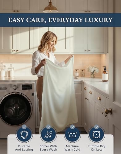 Image of LANE LINEN Bed Sheets Queen Size 100% Egyptian Cotton Sateen - Mineral | Deep Pocket Queen Sheets - 4-Piece Set, 16 inch Deep-Pocket Snug Fit, 1000 Thread Count, Styles A Master Bedroom, Plush