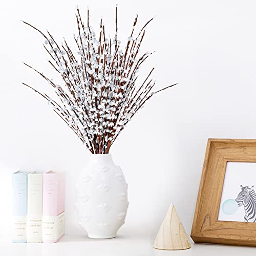 Starryle 10Pcs 29.5’’ Long Artificial Jasmine Flowers Fake Flowers For Decoration Faux Winter Jasmines Branches For Home Living Room Kitchen Office Hotel Wedding Diy Decor (White) #TOP4
