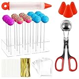 Lot de 303 moules à cake pop, amusants, réutilisables, pour enfants, ensemble complet avec support de sucettes, moule à boules de viande, stylo de décoration, bâtonnets à sucettes, sacs à sucettes