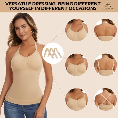 Image of JOYSHAPER Shapewear Camisole with Built in Bra Compression Halter Tops for Women Tummy Control Shapewear Tank Top Padded Bras