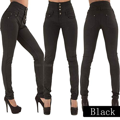 Andongnywell Womens High Waist Jeans Button Push Up Butt Lifting Skinny Colombian Jeans Jeggings Trousers2