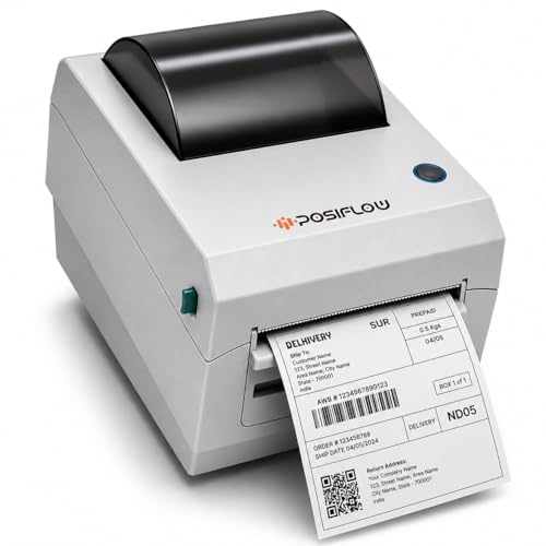Image of Thermal Label Printer for Business Office Home | Inkless Thermal | Mobile, Desktop Compatible (ShipPro (4inch Pro Label+Receipt Printer))