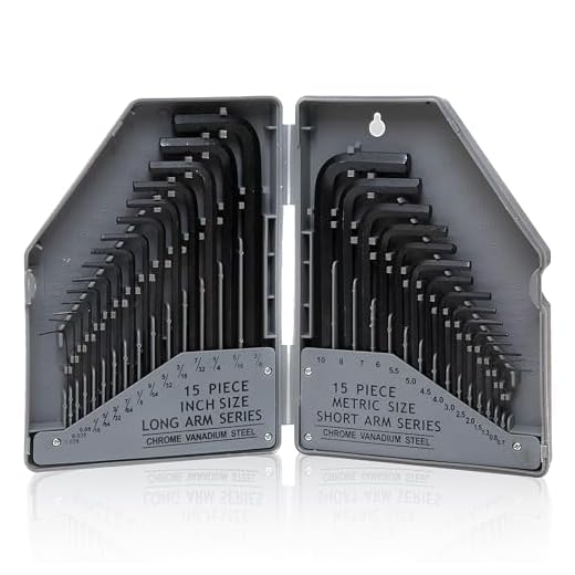 30teiliger Innensechskantschlüssel Satz Winkelschraubendreher-Set Imbusschlüssel Set Zoll metrisch Steckschlüssel thermisch gehärteter Stahl kurze und lange Schenkel Industriewerkzeug