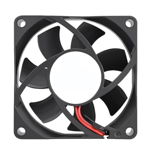 PVTLCYBI Ventilador axial sin escobillas de 7 cm, 70 x 70 x 25 mm, 2 Unidades, CC 12 V, 24 V, 7025(7015-Sleeve-12V2PIN)