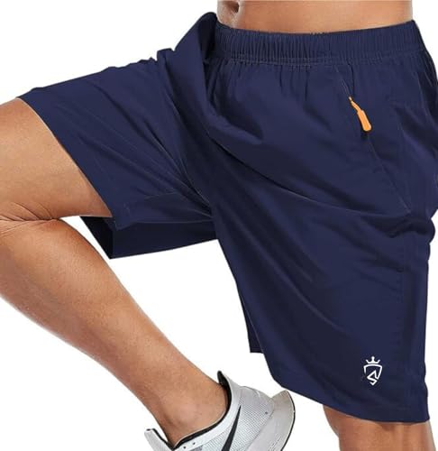 Image of Men's Workout Shorts with Zipper Pockets for Running, Gym, Hiking, Yoga