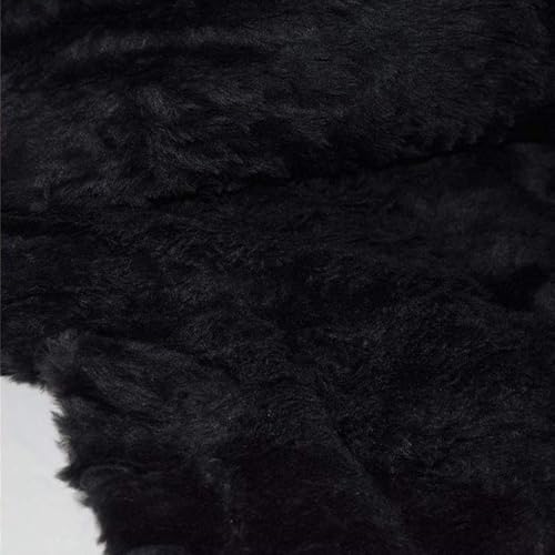StoffBook schwarz kuschelfell kunstpelz teddyfell zottelfell stoff für nähen basteln plüschstoff fellimitat kinder und diy-projekte, d106