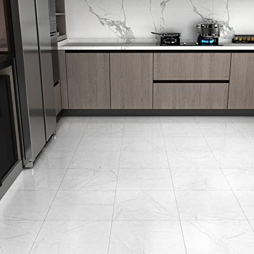 Westick Floor Tiles Peel And Stick Waterproof Bathroom Floor Tile Removable Peel And Stick Flooring Self Adhesive White Marble Peel And Stick Tiles For Floor Living Room 12 X 12 In 10 Pcs #TOP1