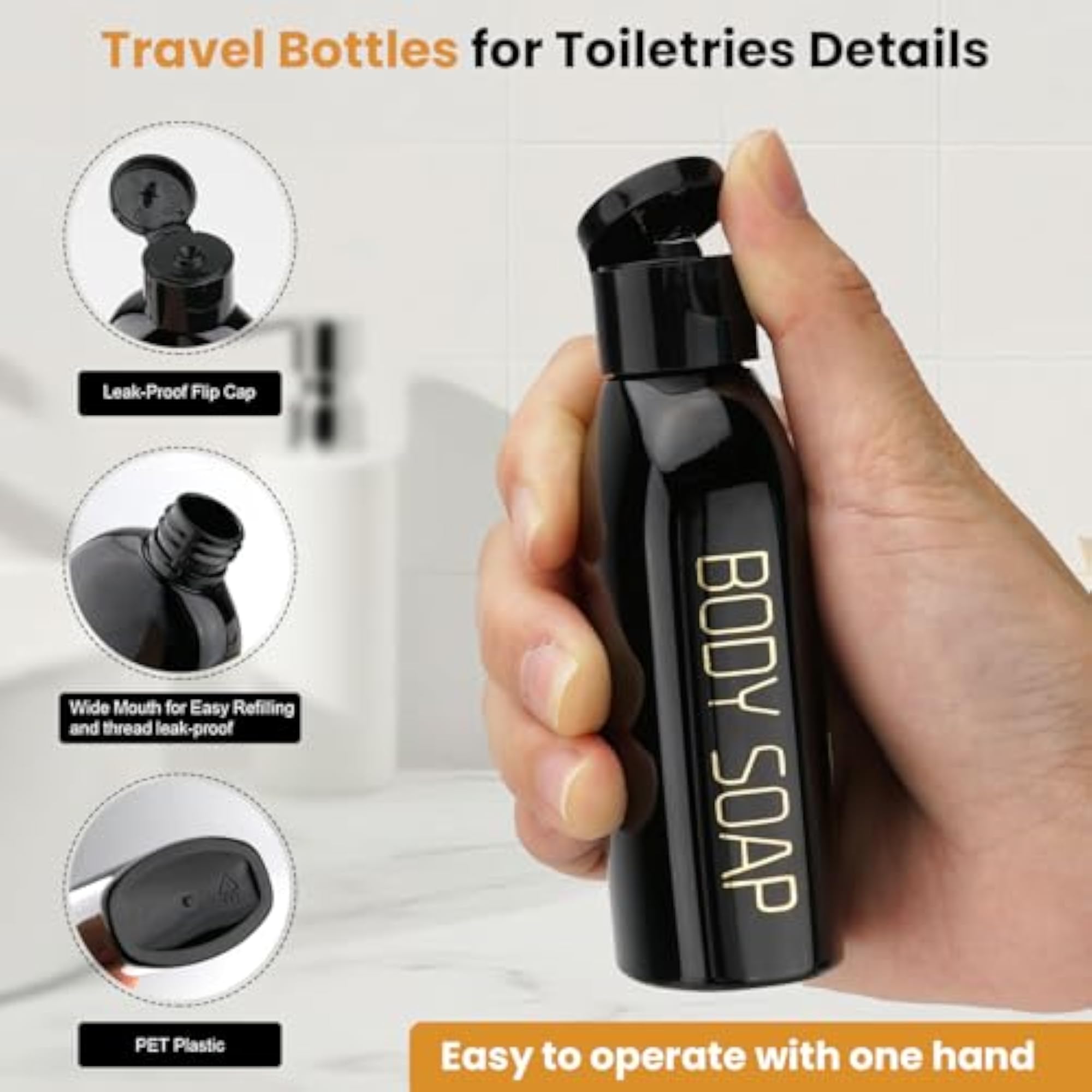 Travel Bottles for Toiletries, Leak Proof Containers