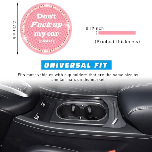 4 PCS Porta Vasos con Strass para Carro Rosa miniatura 2