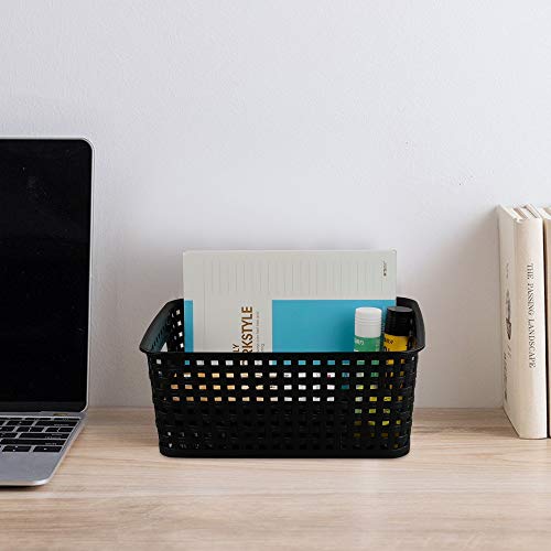 6-Pack Plastic Storage Weave Basket, Small Baskets