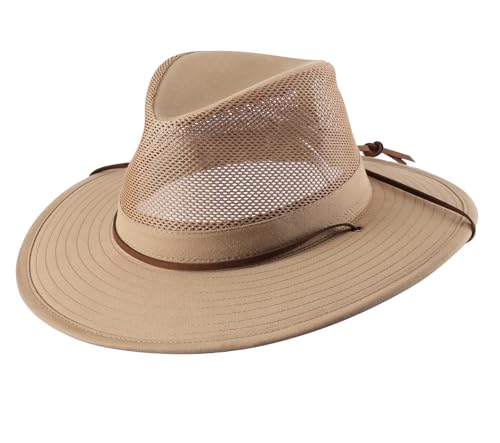 Image of Home Prefer Cotton Summer Fedora Hat Wide Brim Sun Hats for Men Women UPF 50+ Sun Protection Cap for Fishing Hiking