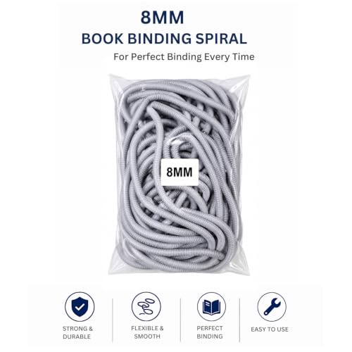 Image of Spiral Binding White Heavy Quality Plastic Spiral Ring /Coil /Loop Manual Ring Binder (8MM)
