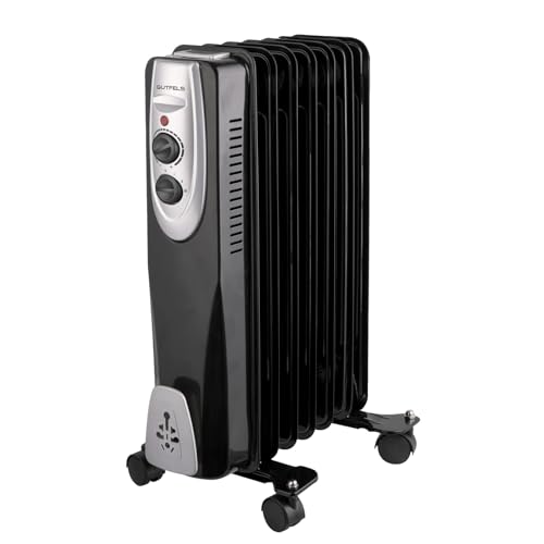 Gutfels HR 32007 sw Öl-Radiator | 3 Heizstufen | 7 Rippen | 1500 Watt Leistung | Schwarz
