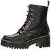 Dr. Martens Shoes Leona Boot, Black Vintage Smooth, 5 UK, Women's 7 US