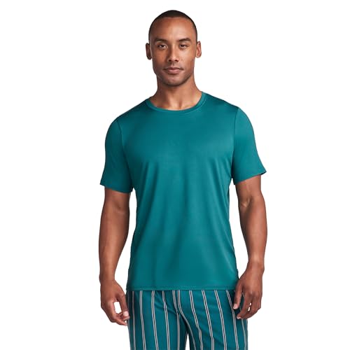 Jockey Men's Sleepwear Ultra Soft Cooling Sleep Shirt, Sincerely Teal, M
