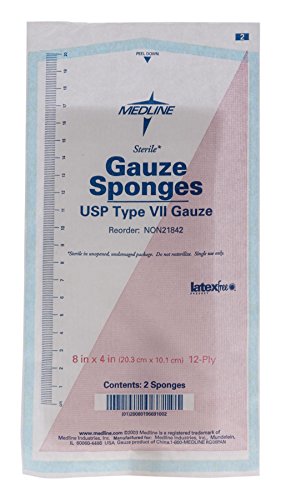 Medline esponja de gasa estéril 8 capas, 3 Count