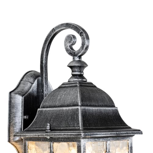 Farol de pared exterior rústico Qazqa Londres plata de aluminio y vidrio 3