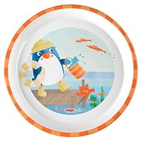 HABA Kinderteller Pinguin – Praktischer Melamin-Teller mit Pinguinmotiv – Rutschfest – spülmaschinengeeignet – Ab 12 Monaten – 2012441001