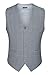 HISDERN Men's Suit Vest Solid Grey Business Formal Dress Vests for Men Sliver Casual Fashion Suit Vest Plaid Waistcoat for Tuxedo Wedding Light Grey