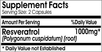 Resveratrol 1000mg ~ 180 Capsules - No Additives ~ Naturetition Supplements