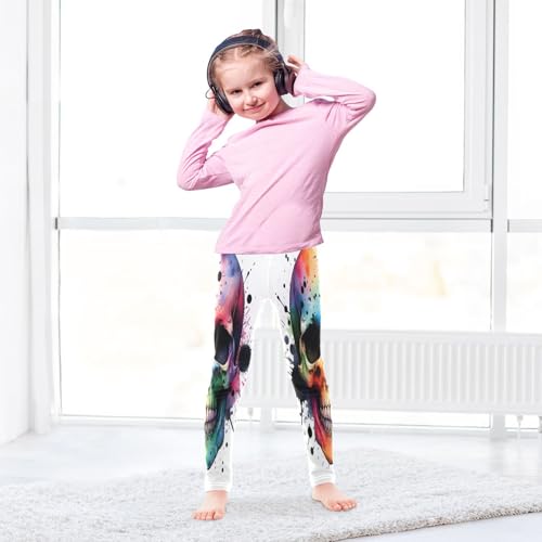 Toddler Girls Leggings Printed Yoga Pants Leggings Colorful Skull Head for Kids4